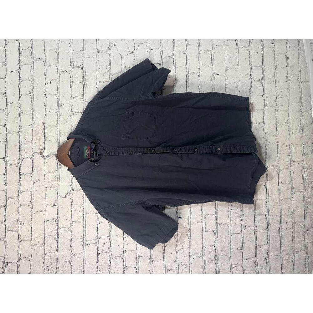 Saddlebred Men's Casual Short‎ Sleeve Button-Up Shirt Large Black